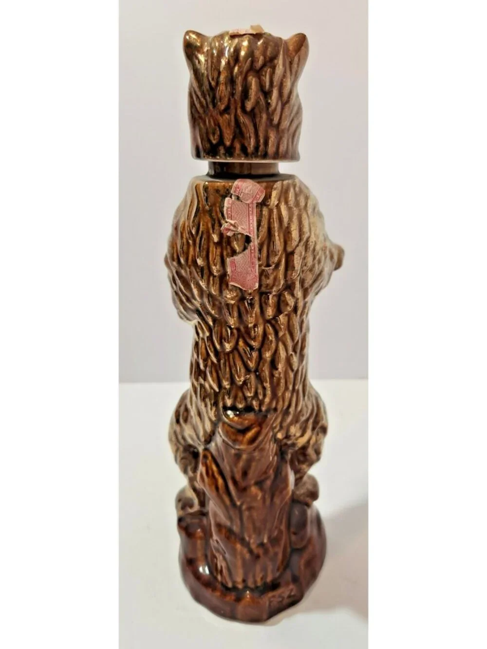 Vintage Ezra Brooks Standing Gold Bear Whiskey Decanter Figurine Empty 1968
